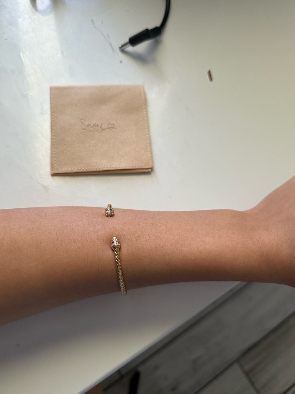 Sami jewels gold cuff 6.25” adjustable bracelet - Picture 2 of 4